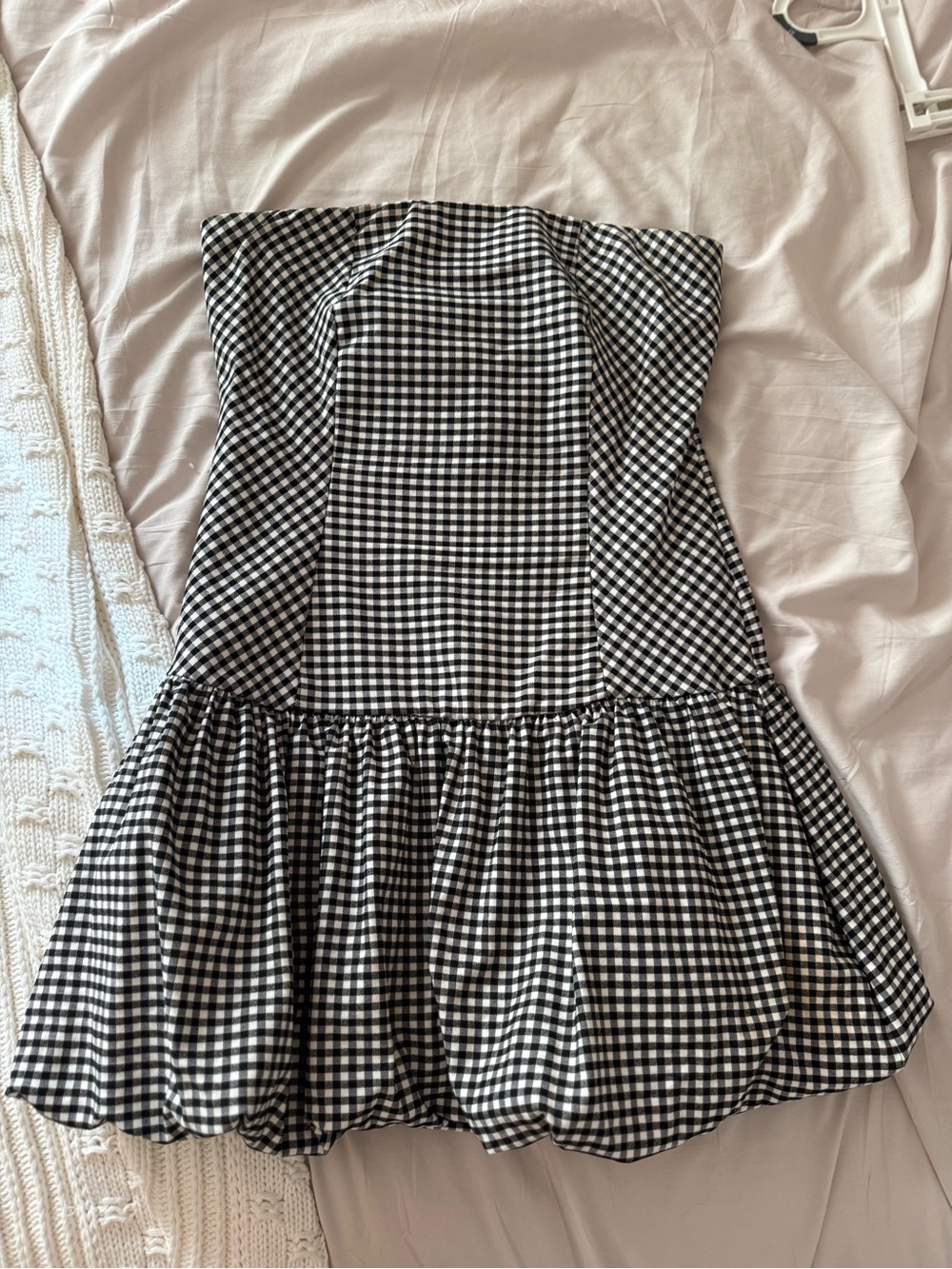Strapless Gingham Bubble Dress